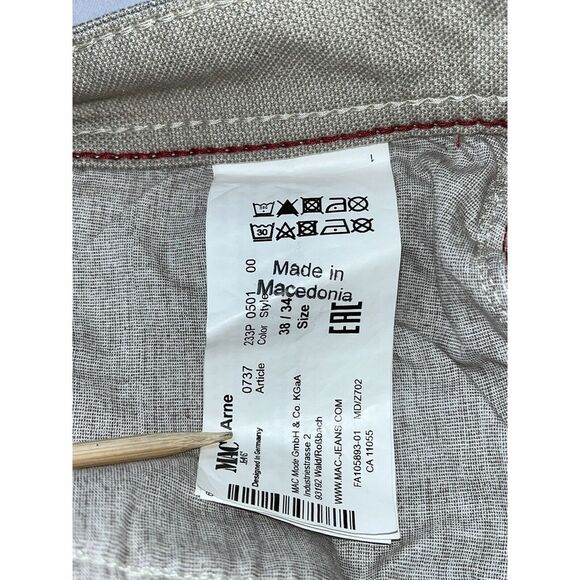 MAC Jeans Arne Modern Straight Mid-Rise Stretch Tan Denim Mens 40x30 MSRP $175‎ - Picture 9 of 14